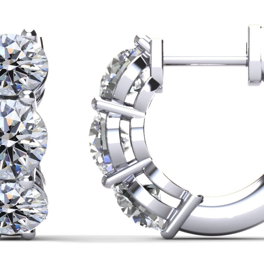 Brilliant Six Lab Diamonds  Hoops earing